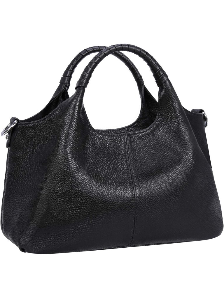 Women's Black Genuine Leather Shoulder Bags Purses And Handbags Satchel